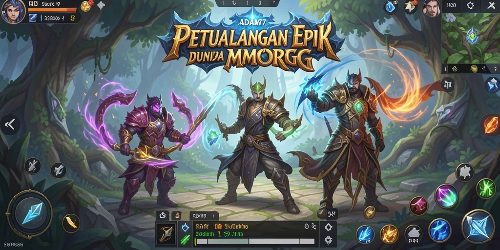 Screenshot gameplay ADAM77 menampilkan aksi pertempuran dinamis dan dunia yang menakjubkan.