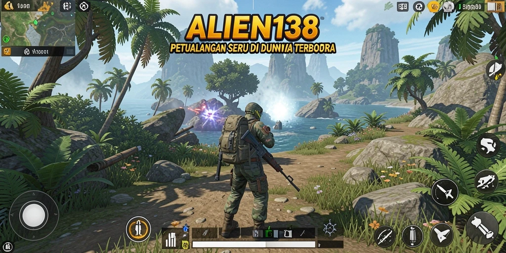 Tampilan gameplay ALIEN138 yang menakjubkan di dunia terbuka.