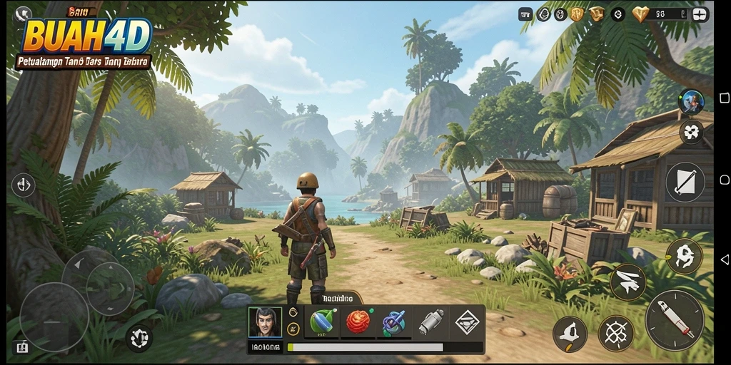 Tampilan gameplay BUAH4D yang menampilkan dunia terbuka yang memukau.