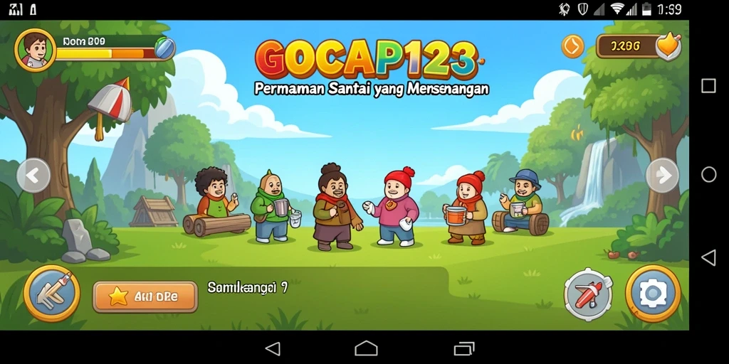 Tampilan gameplay GOCAP123 yang ceria dan menghibur.