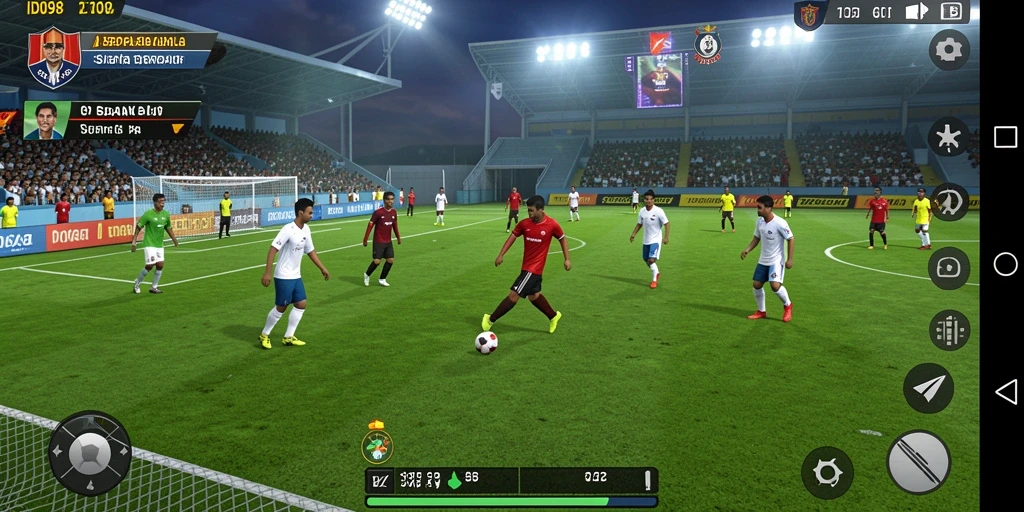 Tampilan gameplay sepak bola yang mendebarkan dari ID098.