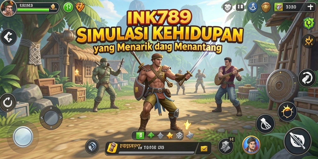 Tangkapan layar gameplay INK789 yang menampilkan eksplorasi dunia simulasi.