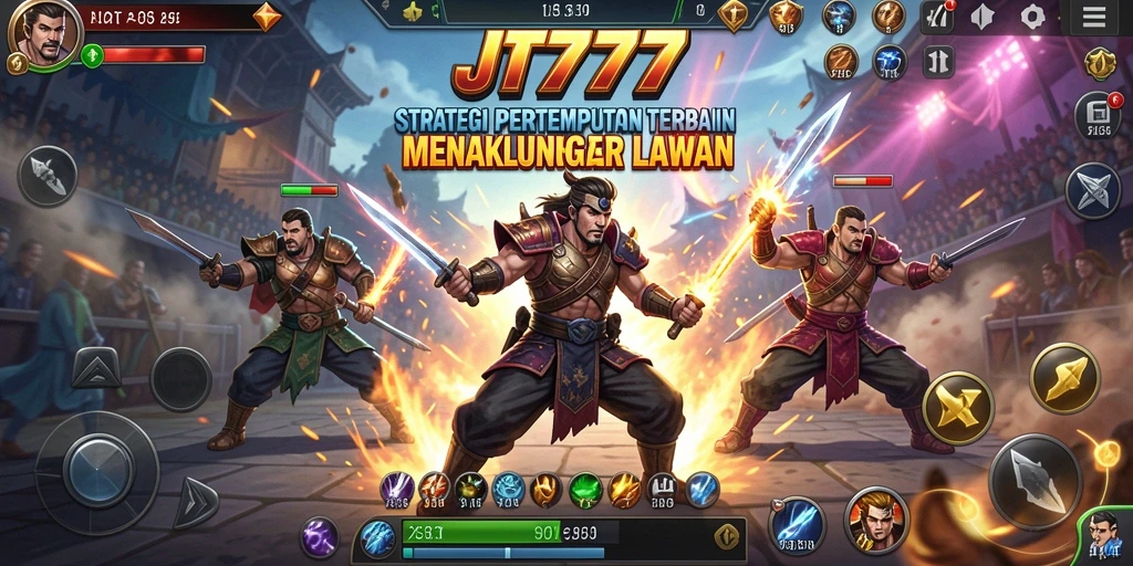 Screenshot JT777 menampilkan pertempuran strategis yang mendebarkan.