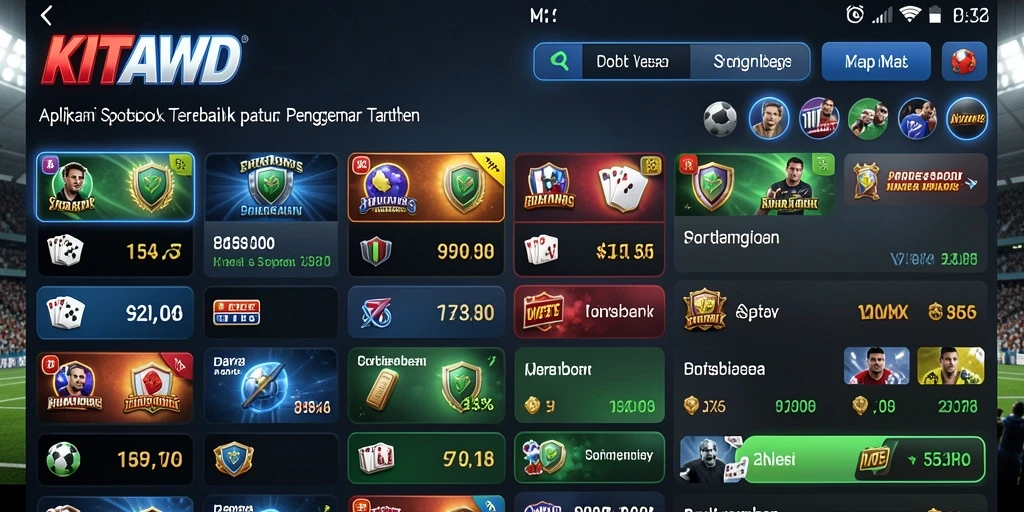 Tampilan gameplay utama <strong>KITAWD</strong> yang menampilkan betapa serunya taruhan olahraga.