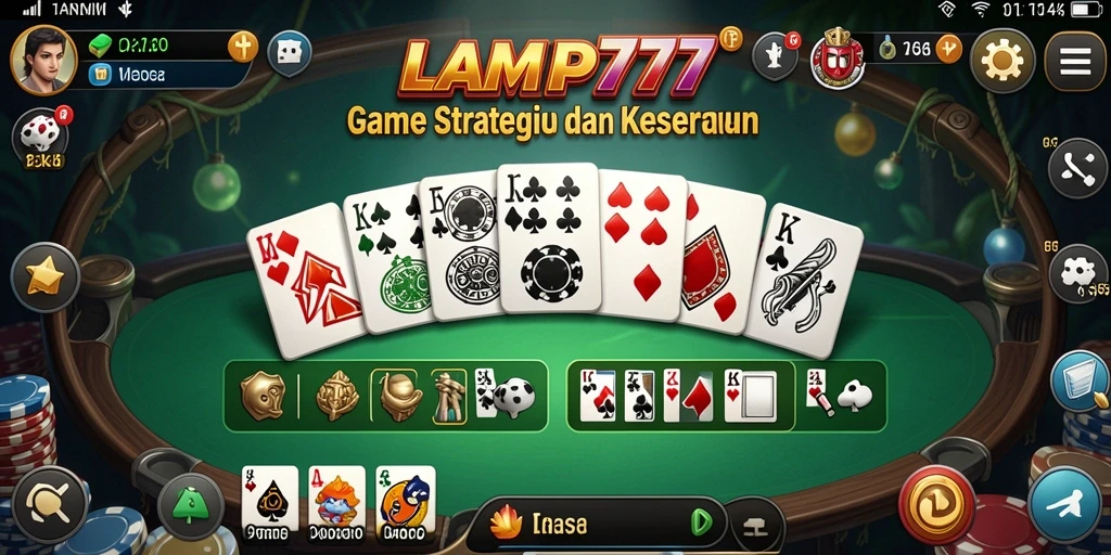 Tampilan gameplay seru dalam LAMPU777 yang menyajikan Domino.