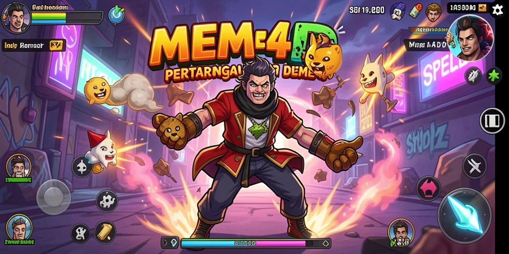 Tampilan gameplay seru dan penuh aksi dalam MEME4D.