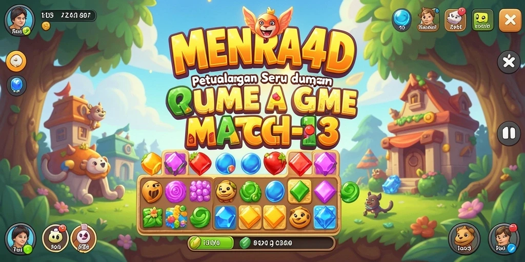 Gameplay Match-3 menarik dengan tantangan yang seru dan grafis menawan.
