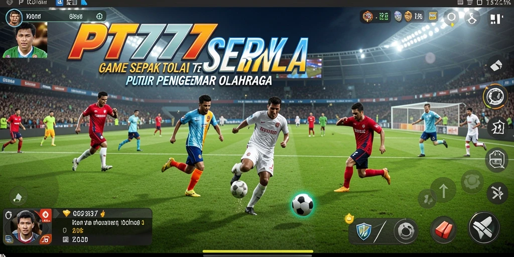 Tampilan gameplay PT777 dengan aksi dinamis dan strategi seru dalam pertandingan sepak bola.