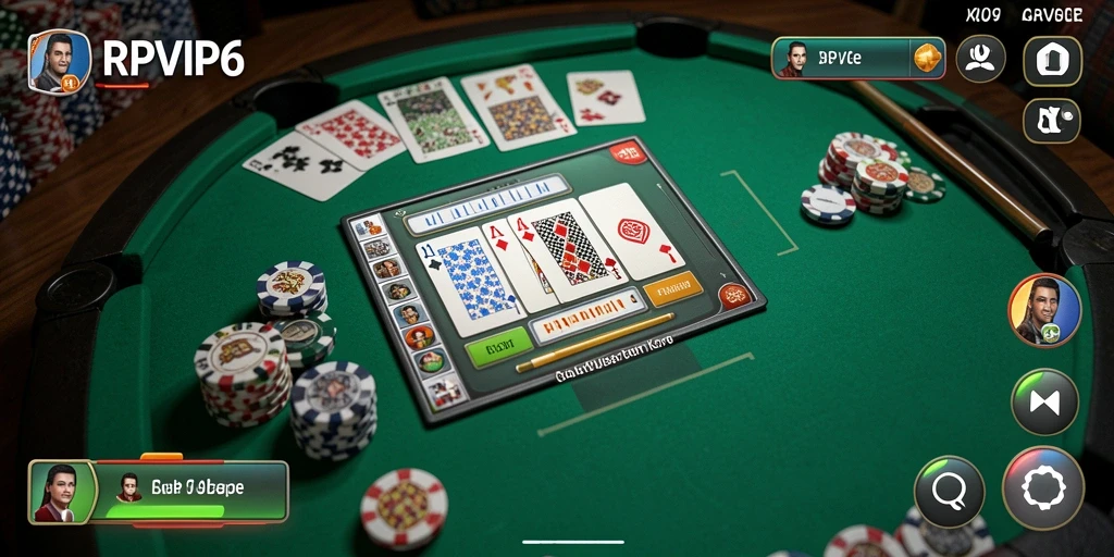 Screenshot gameplay RPVIP6 menampilkan suasana seru permainan Gaple.