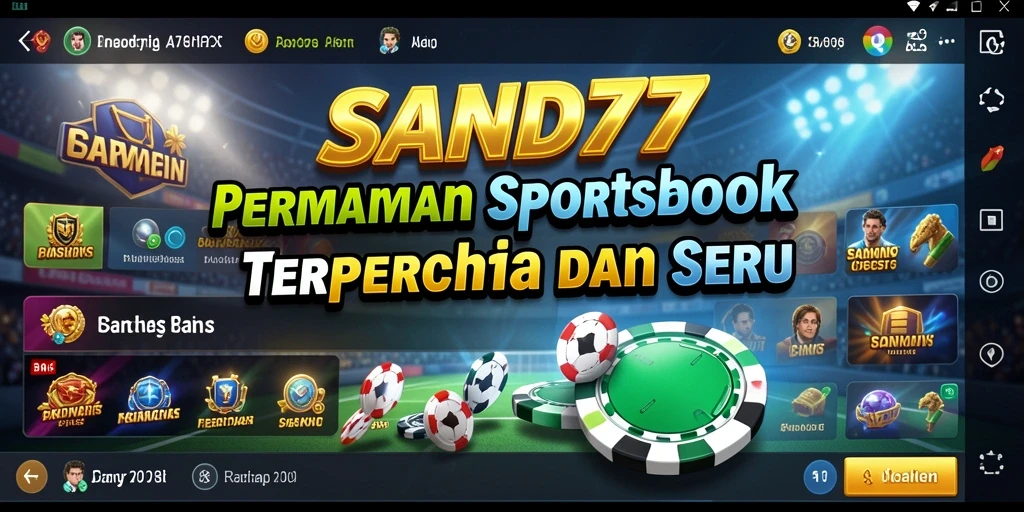 Tangkapan layar gameplay SAND77 menunjukkan taruhan olahraga yang menarik.