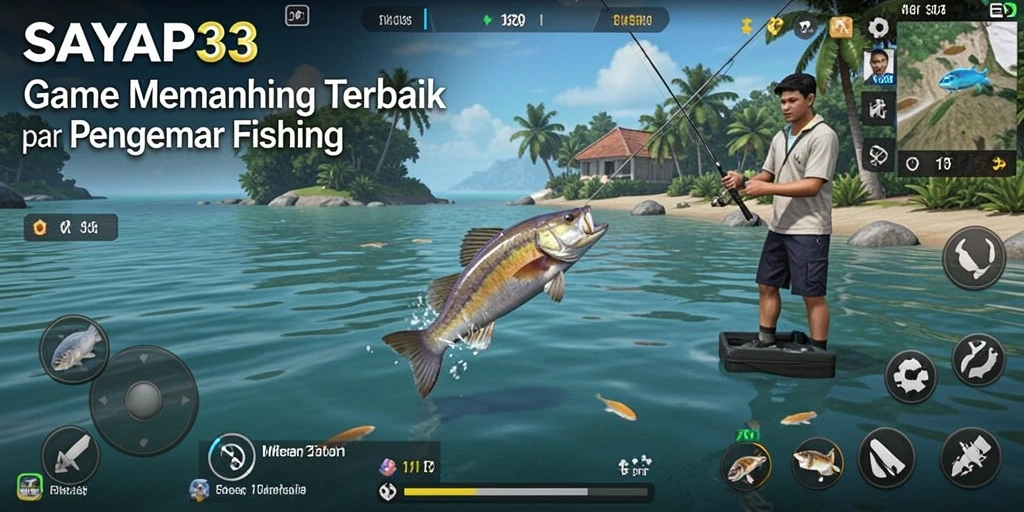 Tampilan gameplay seru dari SAYAP33 yang menampilkan aksi memancing.