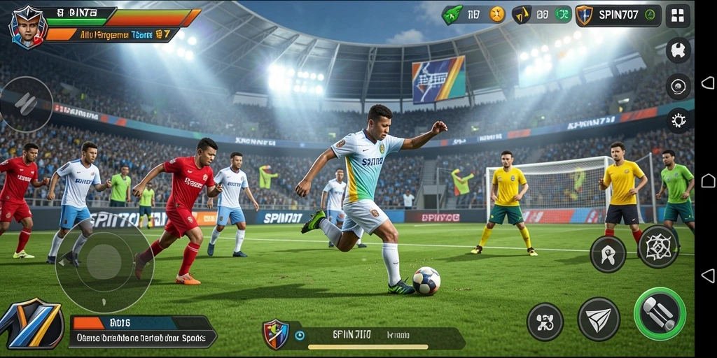 Screenshot utama SPIN707 menampilkan aksi seru dalam permainan olahraga.