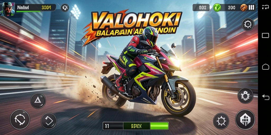 Gameplay mendebarkan VALOHOKI dalam balapan motor.