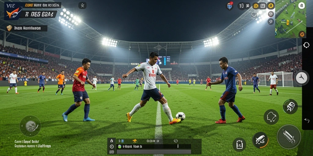 Tampilan menarik dari gameplay sepak bola di VV62 dengan aksi intens.