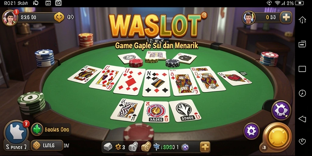Screenshot WASLOT menampilkan gameplay seru Gaple dengan grafis menarik.