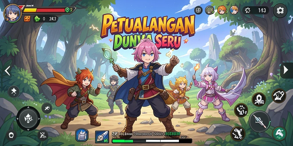 Tampilan menarik dari gameplay <strong>ZK3</strong> dalam dunia Anime.